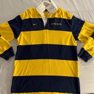 University of Michigan NIKE old school rugby sweater sz Large